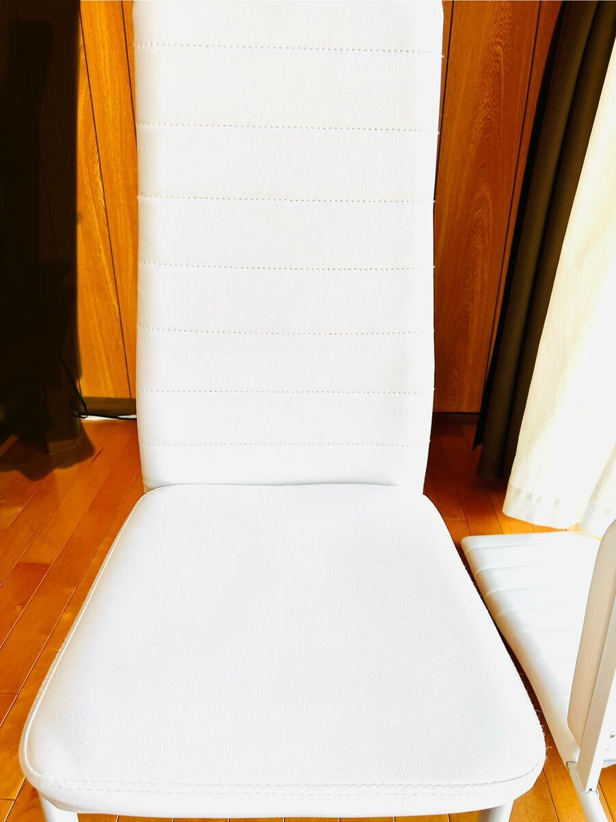 美品　ダイニングチェア　2脚　セット　椅子　おしゃれ イス ホワイト 綺麗　新品　未使用　チェア　まとめ　コレクション　インテリア_画像6