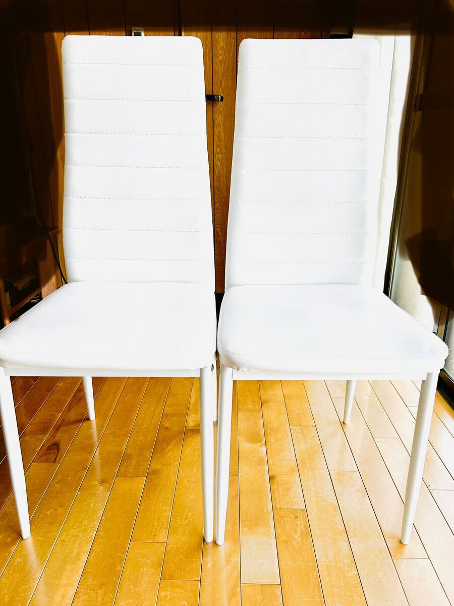 美品　ダイニングチェア　2脚　セット　椅子　おしゃれ イス ホワイト 綺麗　新品　未使用　チェア　まとめ　コレクション　インテリア