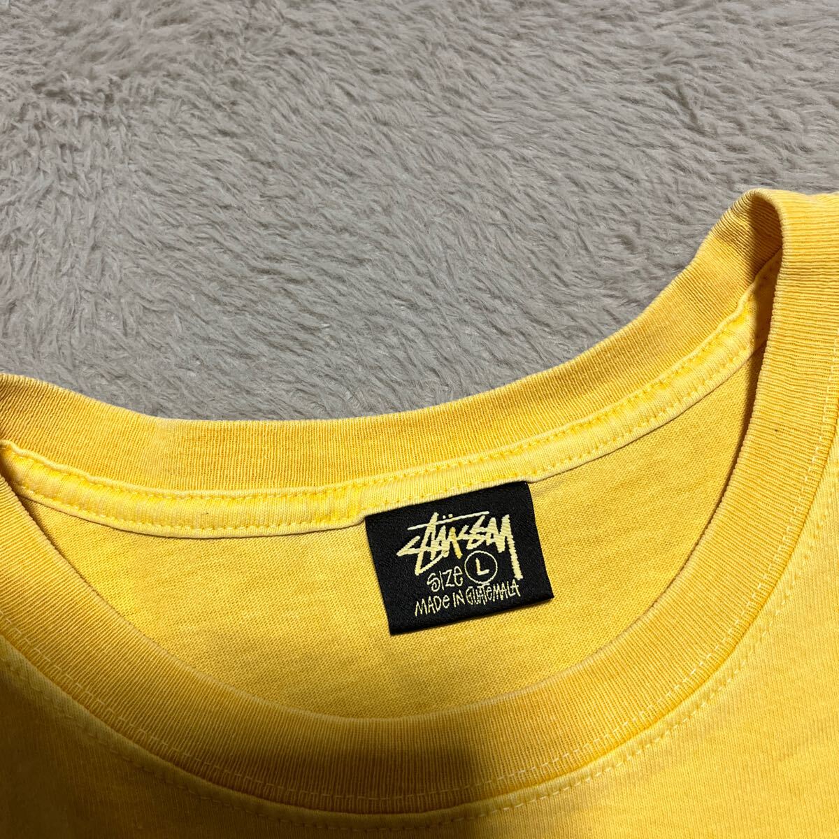 STUSSY クローバー　トランプ　黄色　yellow L ストックロゴ　L _画像3