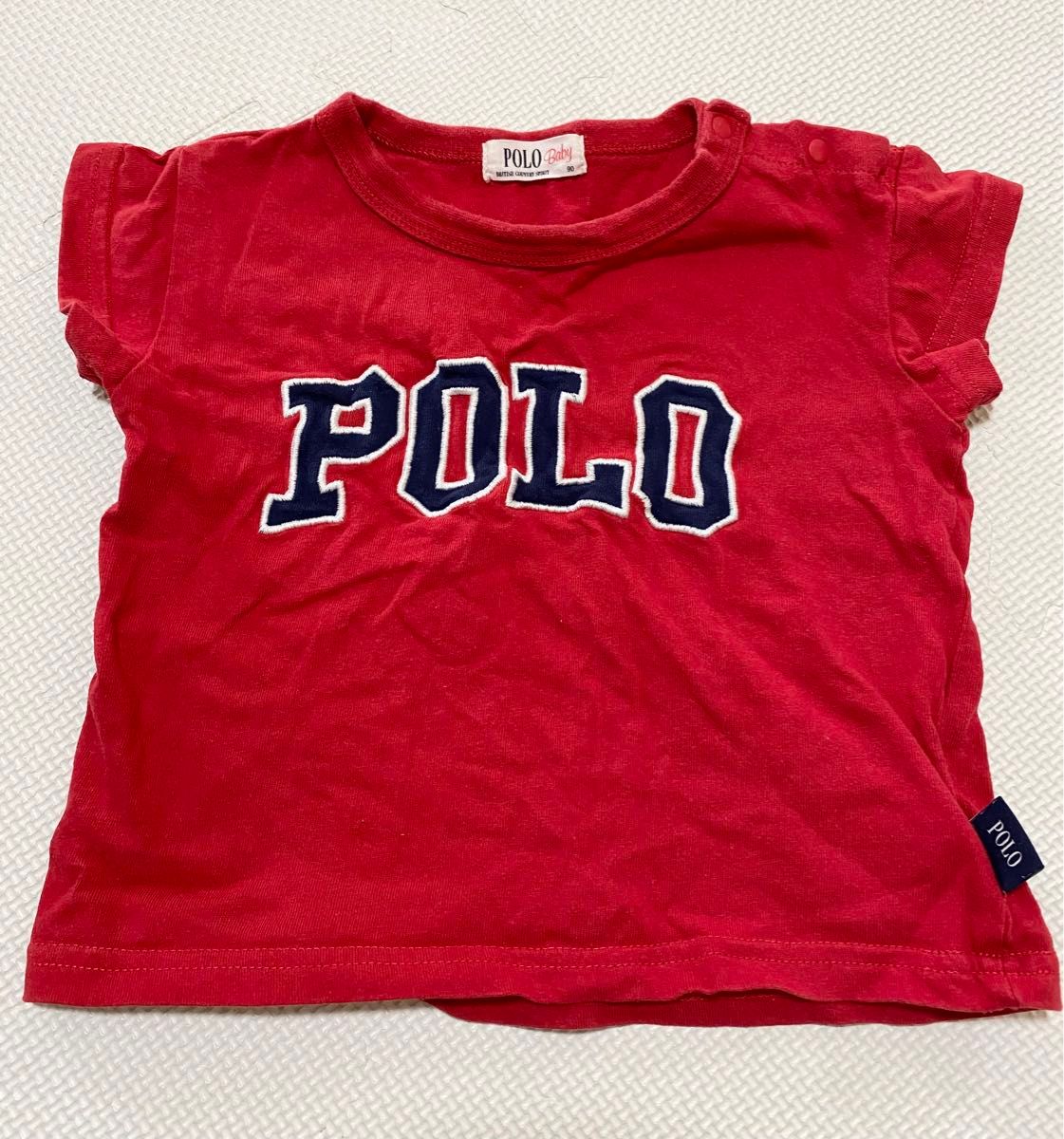 POLO Baby ポロベビー　90cm 半袖Tシャツ　半袖カットソー　前面ロゴ　レッド