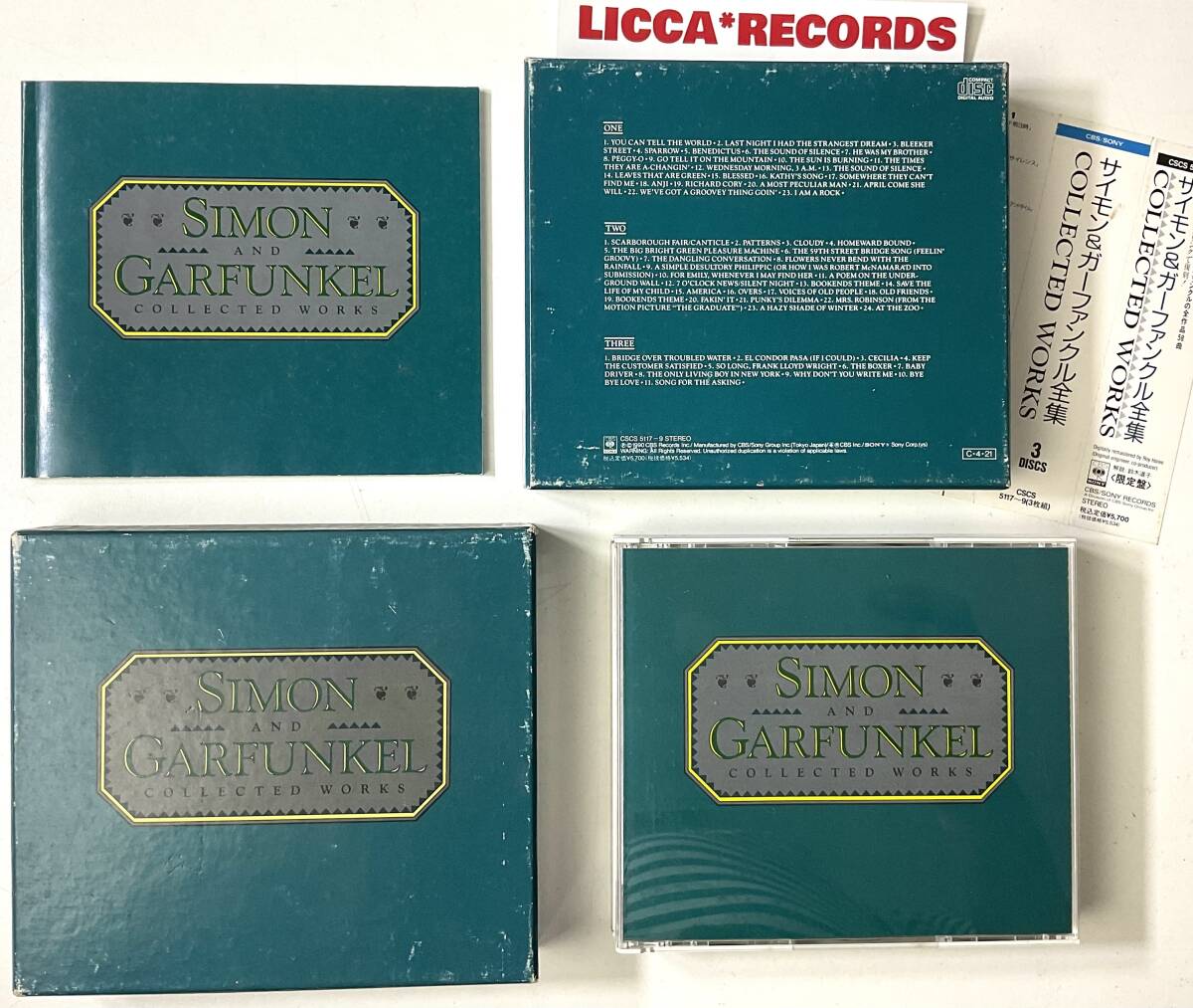 DIGITALLY REMASTERED LIMITED EDITION 3xCD Simon & Garfunkel - Collected Works BOX SET w/OBI BOOKLET JP 1990 LICCA*RECORDS 574 RARE_画像2