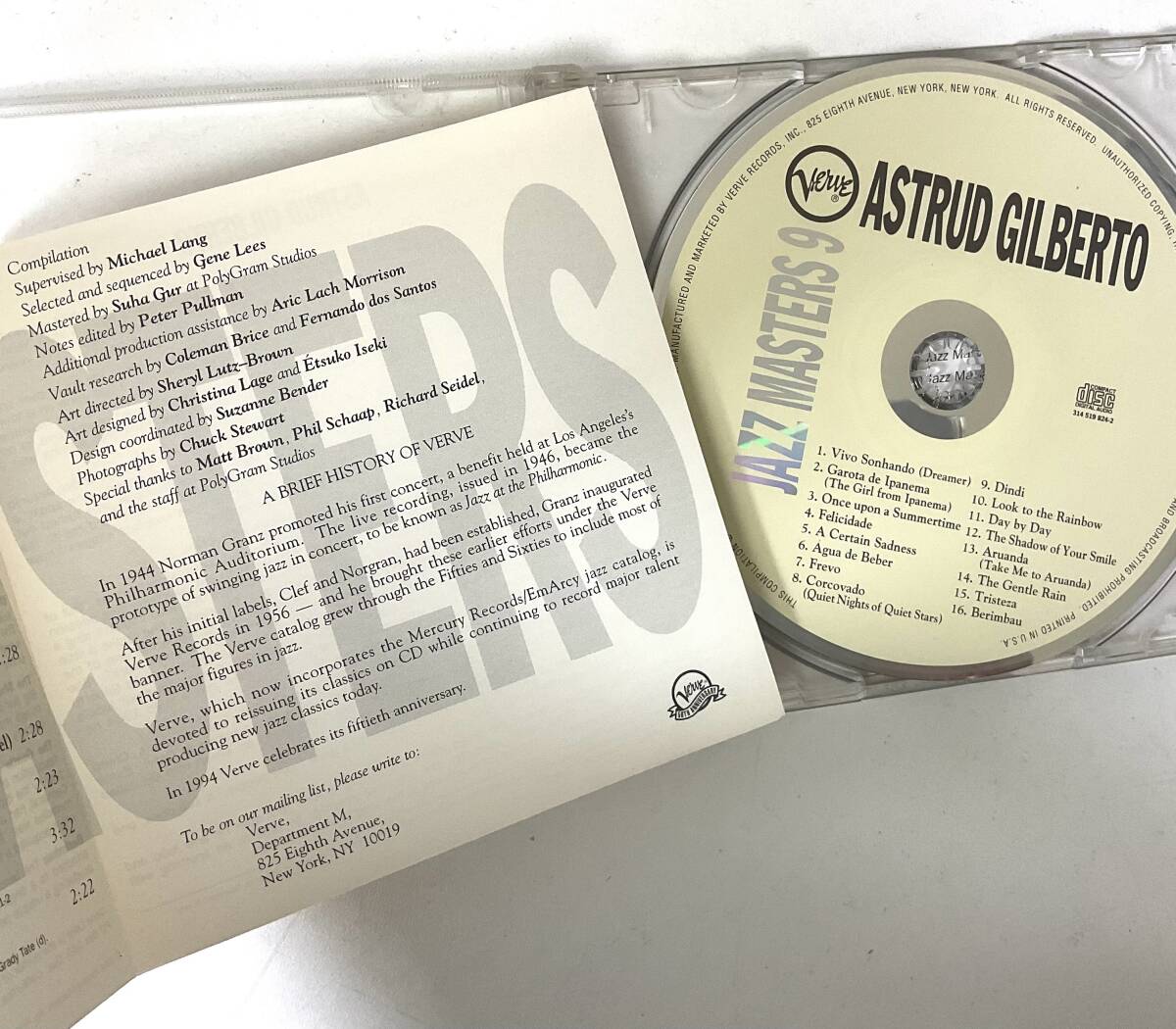 Astrud Gilberto Verve Jazz Masters 9 US 1994 CD LICCA*RECORDS 571 JAZZ Bossa Nova ジルベルト ジャズ Antonio Carlos Jobim Gil Evans_画像3