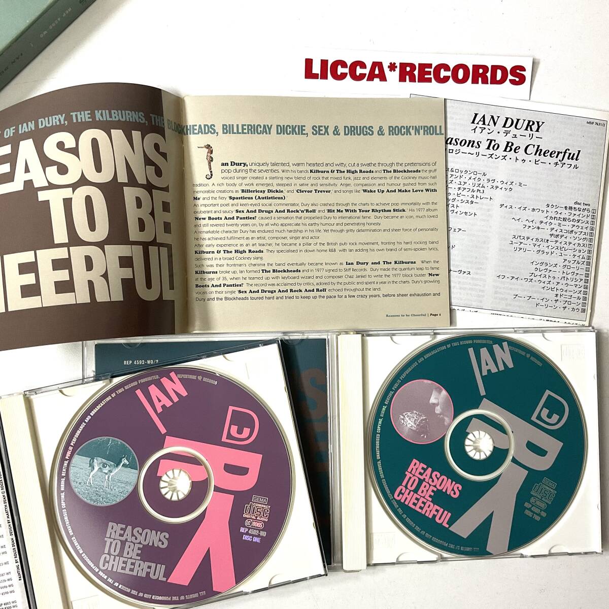 BOX SET Ian Dury And The Blockheads - Reasons To Be Cheerful Repertoire Records REP4592WO JP 1996 解説付き 2xCD LICCA*RECORDS 575_画像3