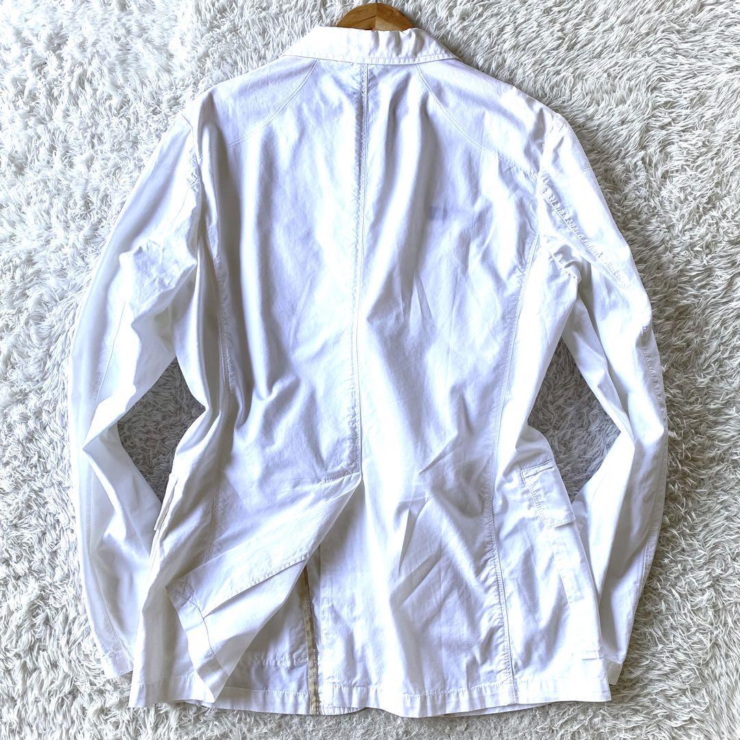 希少LLサイズ/新品・未使用タグ付 ●Henry Cotton’s ヘンリーコットンズ テーラードジャケット サマー 春夏 背抜き 白 ホワイト メンズの画像4