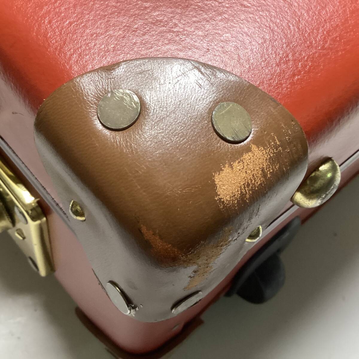 GLOBE TROTTER glove Toro ta-/ suitcase trunk 2 wheel caster key attaching present condition 