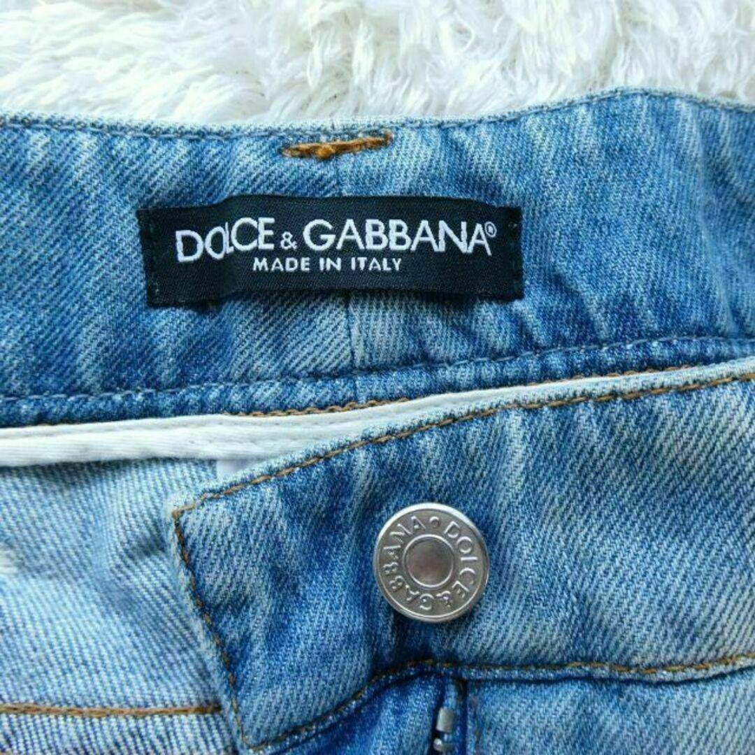 美品 Dolce&Gabbana ドルチェ＆ガッバーナ サイズ40 サイドライン スリム ストレート デニムパンツ ジーンズ 水色 ライトブルー_画像8