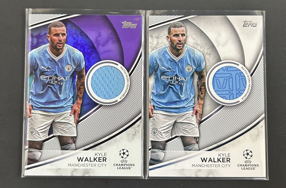 2023-24 Topps Soccer Kyle Walker Manchester City /299 Purple Superstar Relics UEFA Club Competitions 2枚の画像1