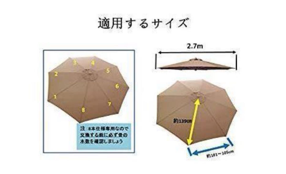 ガーデンパラソル　交換生地　8本骨　27cm 