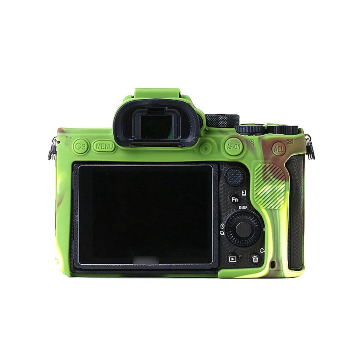 カメラカバー シリコンカバー カメラケース 撮影ケース 迷彩柄 黄緑