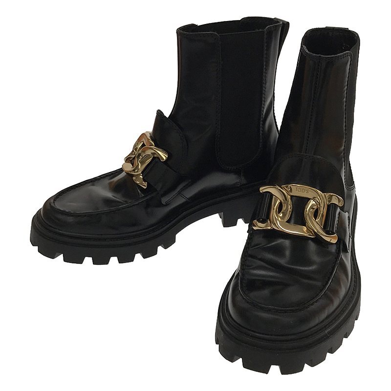 [ beautiful goods ] TOD\'S / Tod's | GOMMA PESANTE side-gore boots | 37 1/2 | black | lady's 