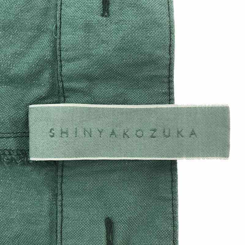 【美品】 SHINYA KOZUKA / シンヤコヅカ | 2023SS | OVERDYED TACK SHORTS オーバーダイ加工 タック ショートパンツ | M | グリーン_画像6