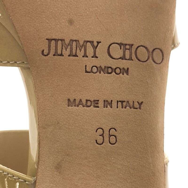 JIMMY CHOO / ジミーチュウ | パテントレザー ヒールサンダル | 36 | イエローベージュ | レディース_画像6