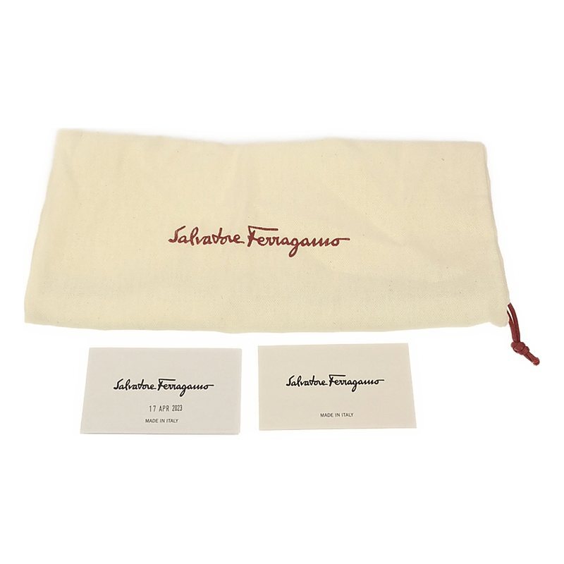 【美品】 Salvatore Ferragamo / サルヴァトーレフェラガモ | リボン チャンキーヒール フラット パンプス | 4 | ベージュ | レディース_画像9