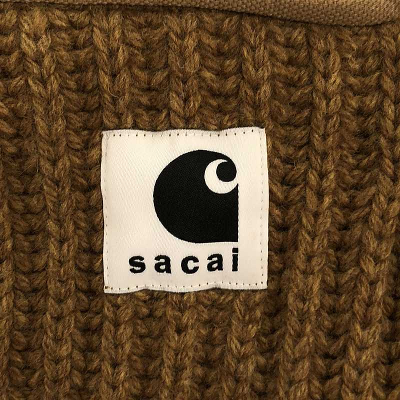 【美品】 sacai / サカイ | 2023AW | × carhartt / カーハート WIP Knit Pullover Detroit / カットアウト ベロアカラー ニット_画像7