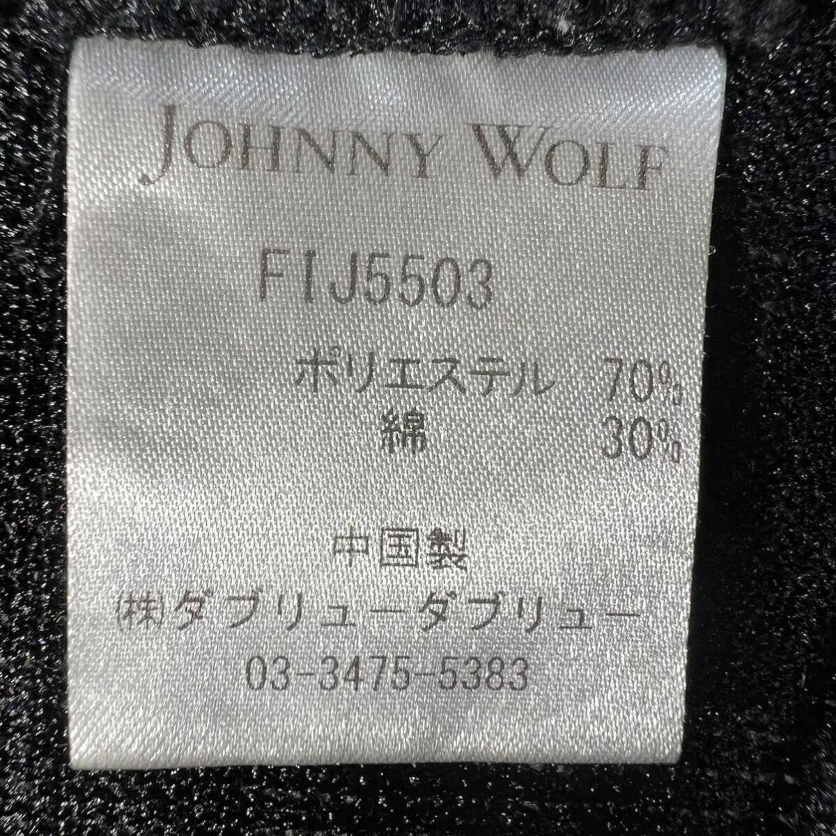 送料無料美品 JOHNNY WOLF 斜めジップパーカー 黒 ジョニーウルフ ブルゾン ジャケット コート トップス アウター ライダース フード付き