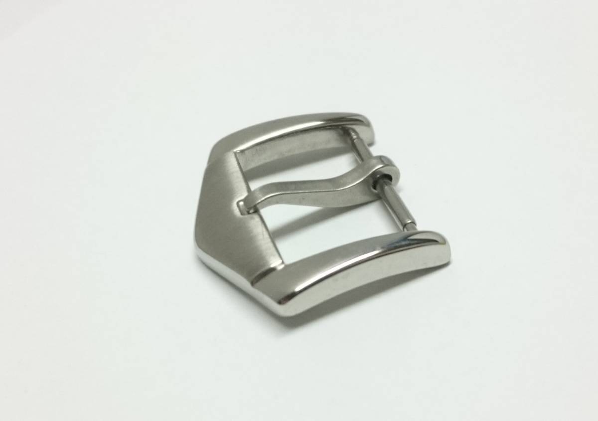 [16mm] 時計ベルト用 ステンレス バックル ⑤ ヘアライン ポリッシュコンビ 銀色尾錠の画像3