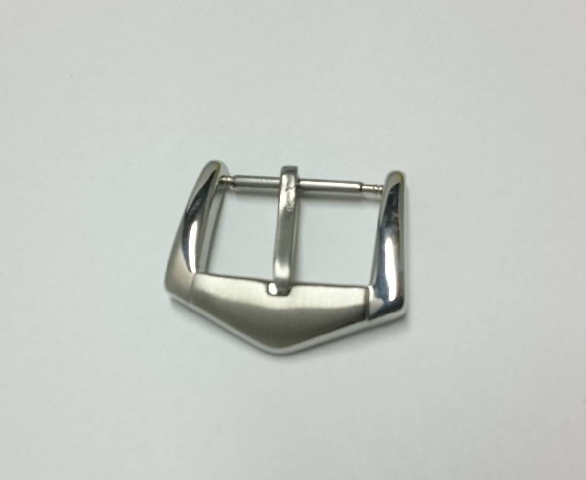 [16mm] 時計ベルト用 ステンレス バックル ⑤ ヘアライン ポリッシュコンビ 銀色尾錠の画像2