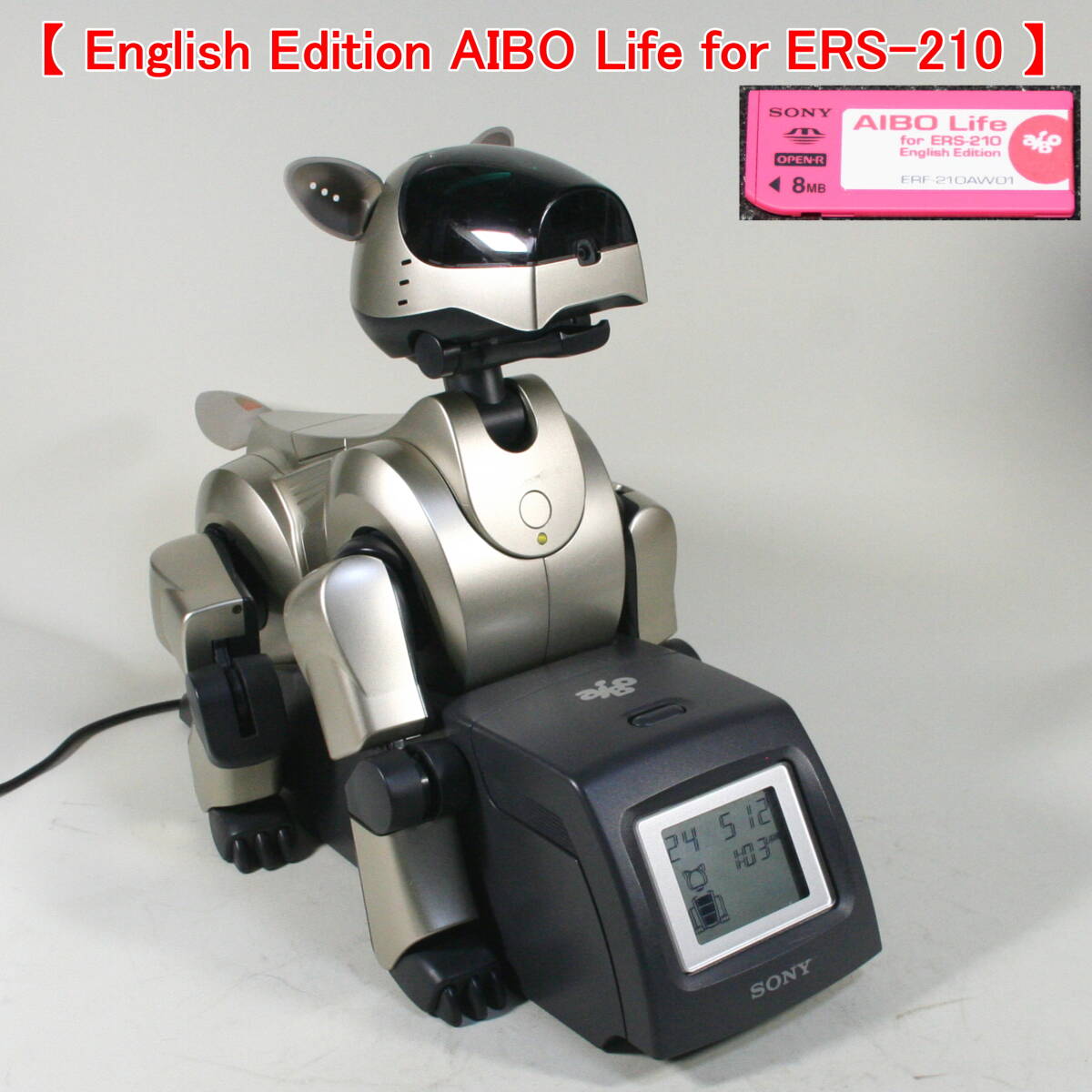 【English Edition AIBO Life】 動作品 ERS-210（本体色ゴールド） 動画公開中 バッテリーリセル済_画像1