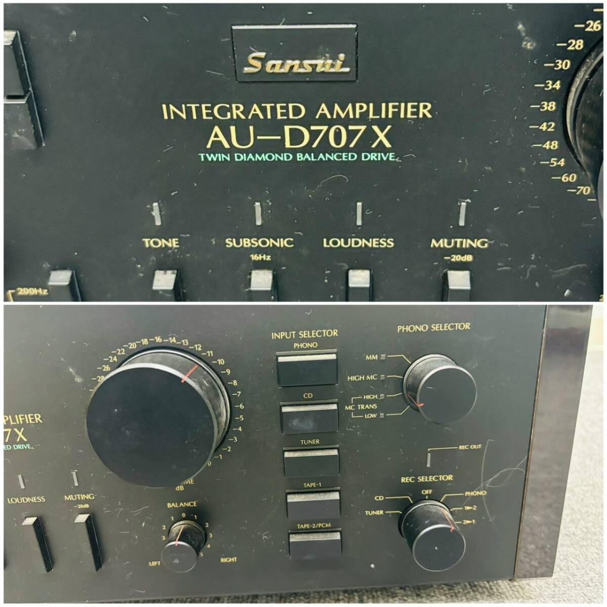 [8159] *1 jpy start SANSUI Sansui AU-D707X pre-main amplifier landscape audio equipment sound amplifier 