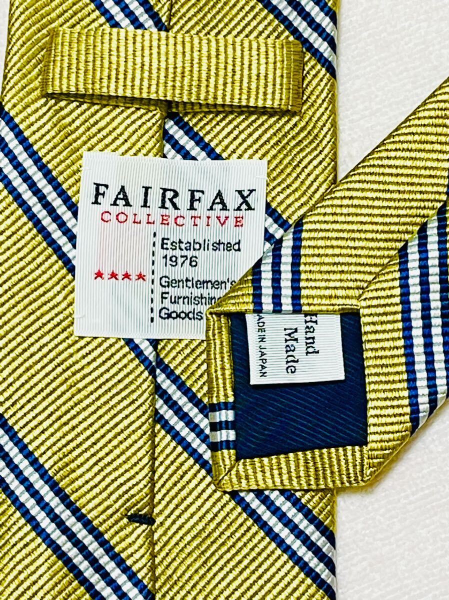 ★ 新品 FAIRFAX COLLECTIVE フェアファクス 日本製 ハンドメイド シルク100% ネクタイ 黄色 百貨店 プレゼントなどにおすすめ♪_画像2