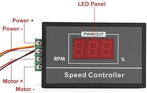 PWM DCモータースピードコントローラー DC 6-60V モーター速度制御用 無段階コントロー_画像4