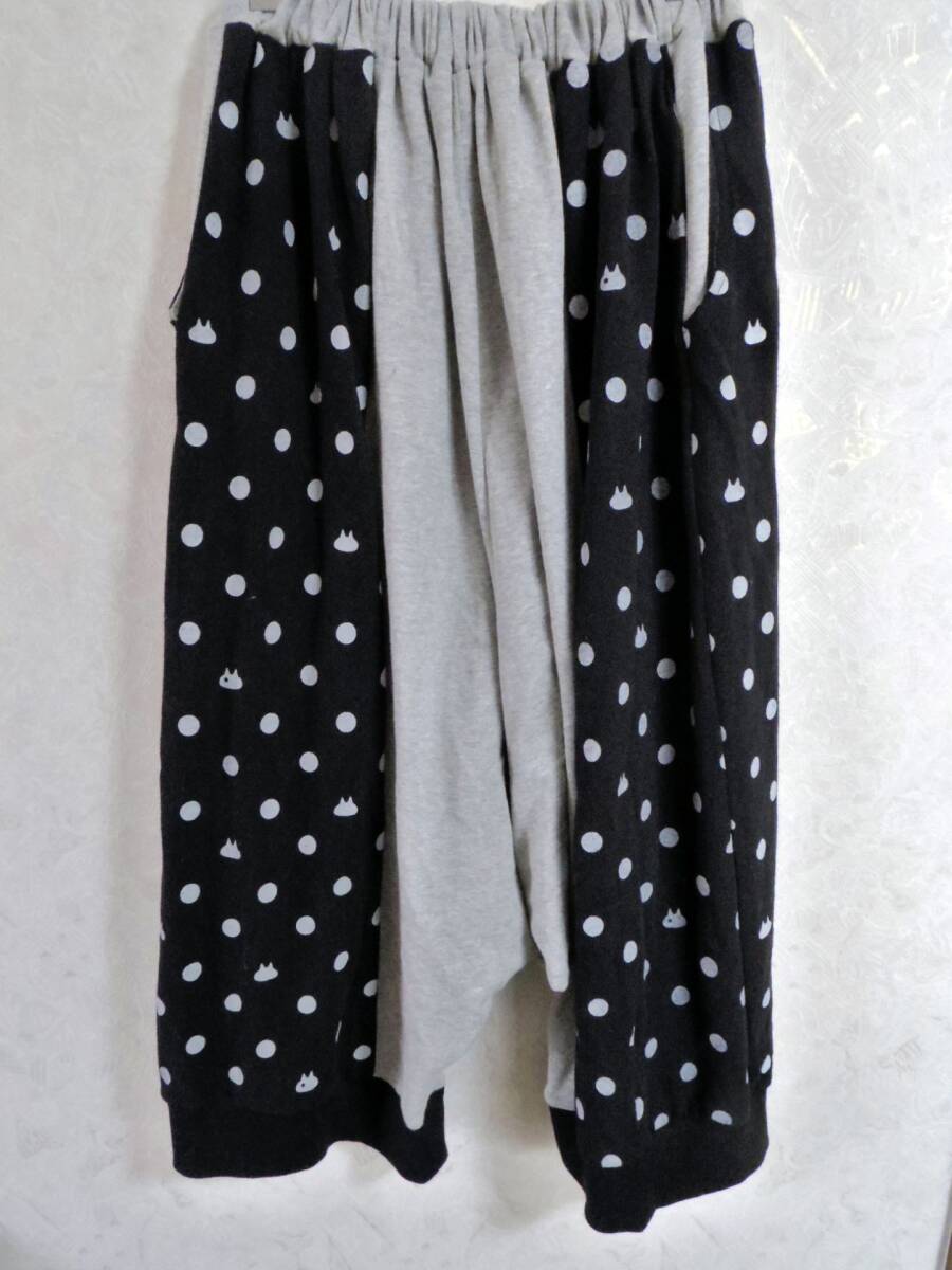  prompt decision!! mint cat dot cat pattern sarouel pants used cotton poly- used 