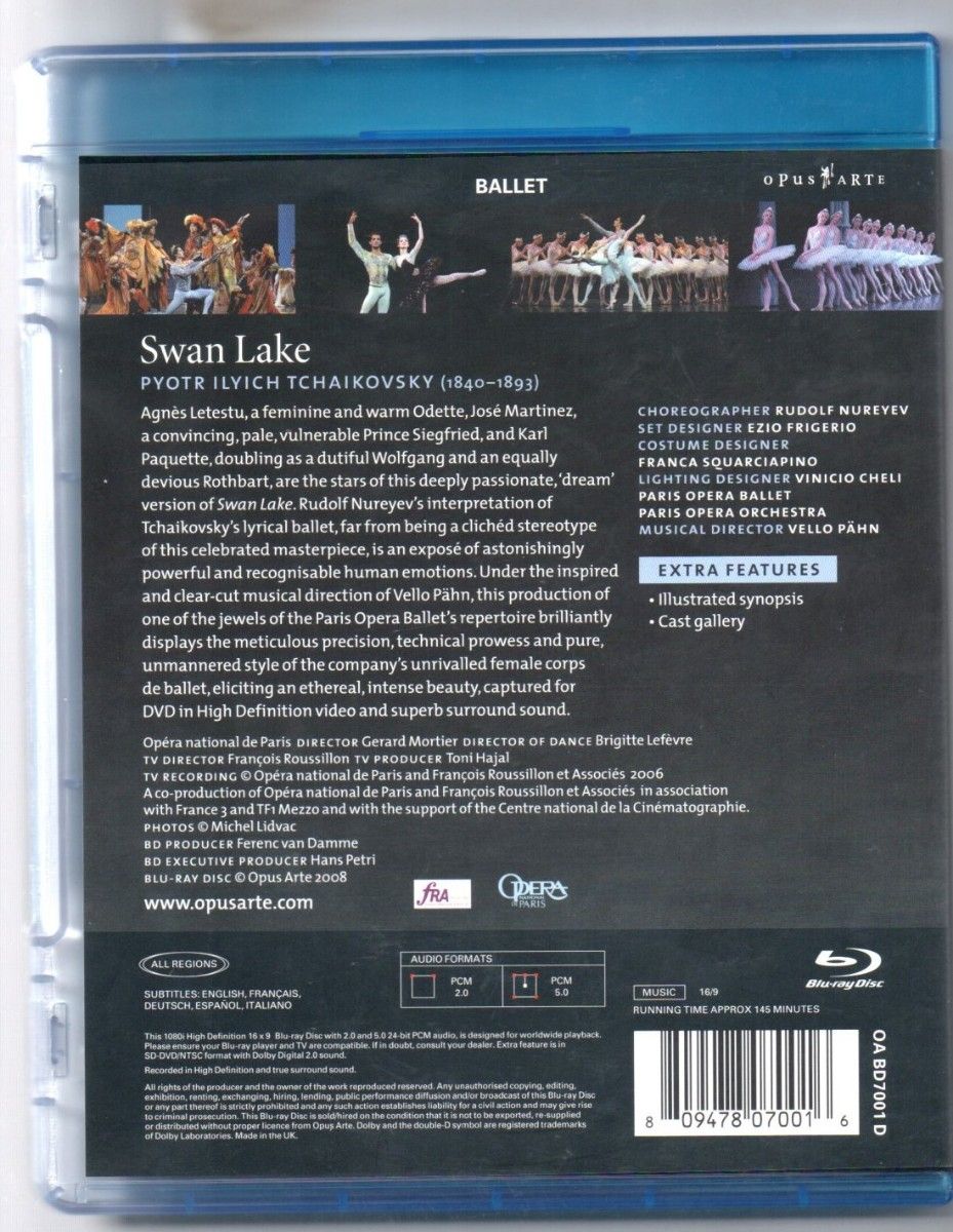 チャイコフスキー 白鳥の湖 パリ・オペラ座バレエ2005 [Blu-ray] 直輸入盤