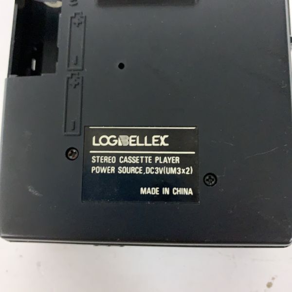 通電　LOGBELLEX　カセットテープ　プレーヤー　ラジカセ　ポータブル　昭和レトロ　ブラック　黒　_画像3