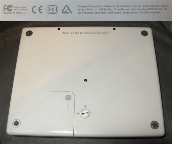 mb712 ibook G4 A1054 12 -inch 800Mhz Junk HDD verification ...