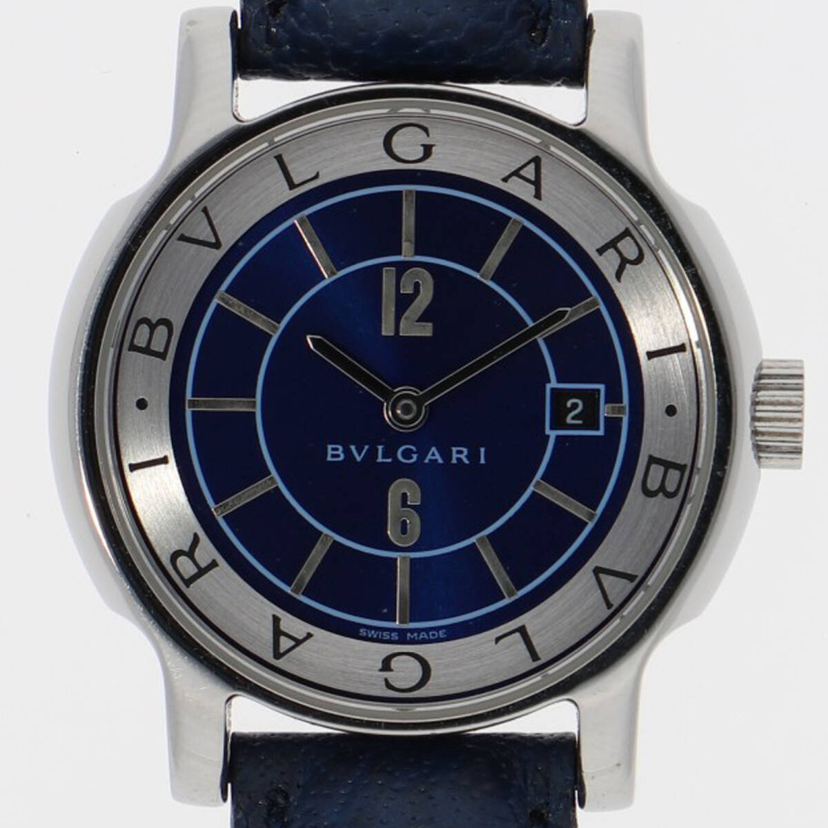 BVLGARI BVLGARY ST29S BVLGARY * BVLGARY Solotempo часы голубой dial SS/ кожа кварц женский [120694]