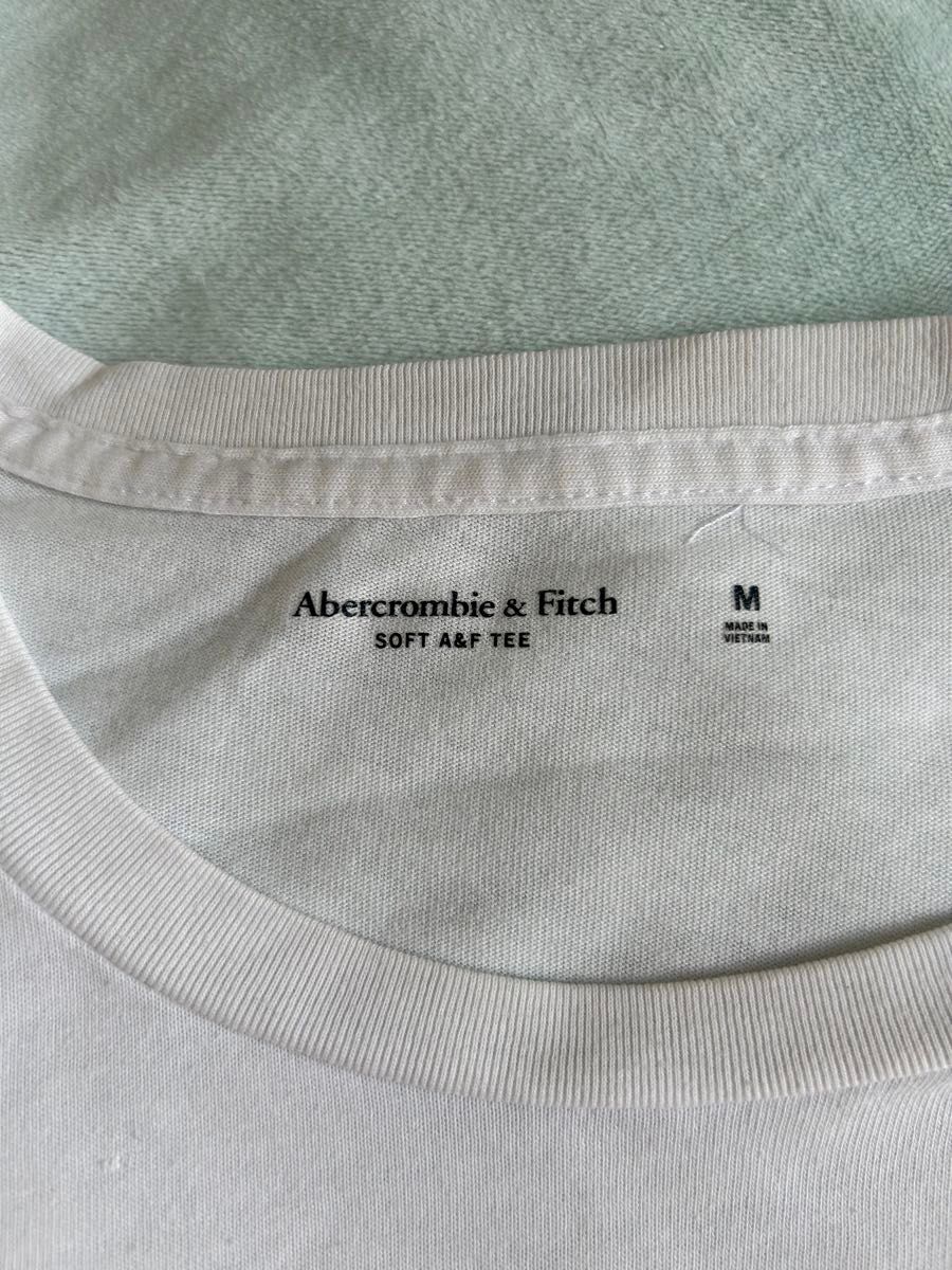 Abercrombie & Fitch アバクロンビー & フィッチ　Tシャツ 半袖　M　ホワイト　無地　クルーネック