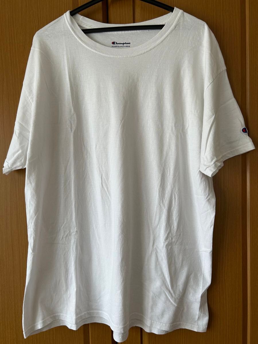 Champion チャンピオン　Tシャツ 半袖　L　ホワイト　クルーネック　無地