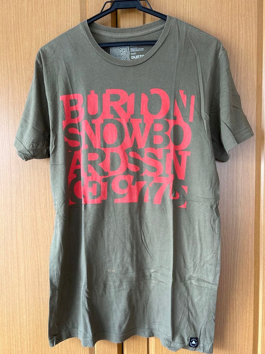 バートン BURTON　Tシャツ 半袖　S　カーキ　クルーネック　made in USA