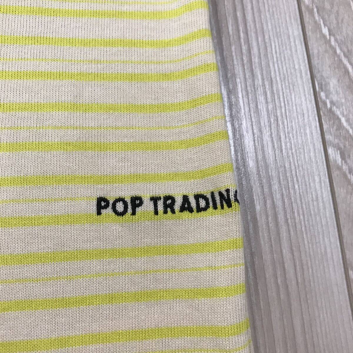 POP TRADING COMPANY BORDER TEE SHIRTS BEAUTY&YOUTH UNITED ARROWS ポップトレーディングカンパニー ボーダー イエロー ロンT Tシャツ