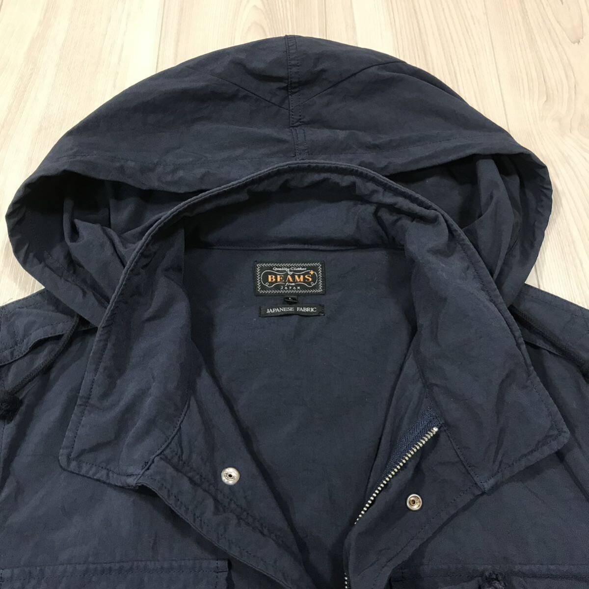 BEAMS PLUS garment dyed nylon M-65 type jacket Japanese fabric navy japan ガーメントダイ ナイロン ミリタリー ジャケット パーカー_画像7
