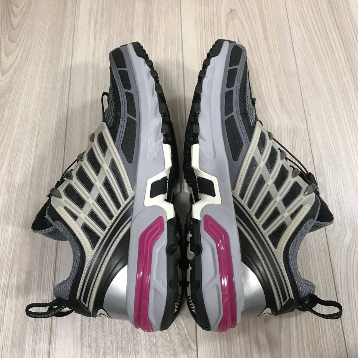 Salomon ACS Pro Advanced Black Alloy Feather Grey Purple White サロモン ソロモン アドバンス トレイル プロ メッシュ グレー シューズ_画像6