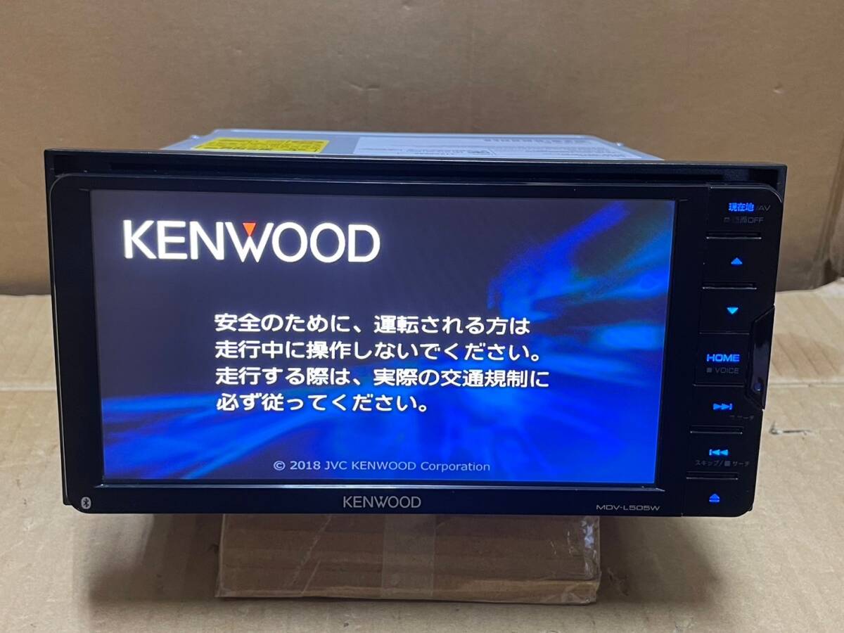 KENWOOD MDV-L505W ワイド メモリーナビ 2018年製 フルセグ Bluetooth CD DVD USB 動作ok 新品プリントアンテナ付の画像1