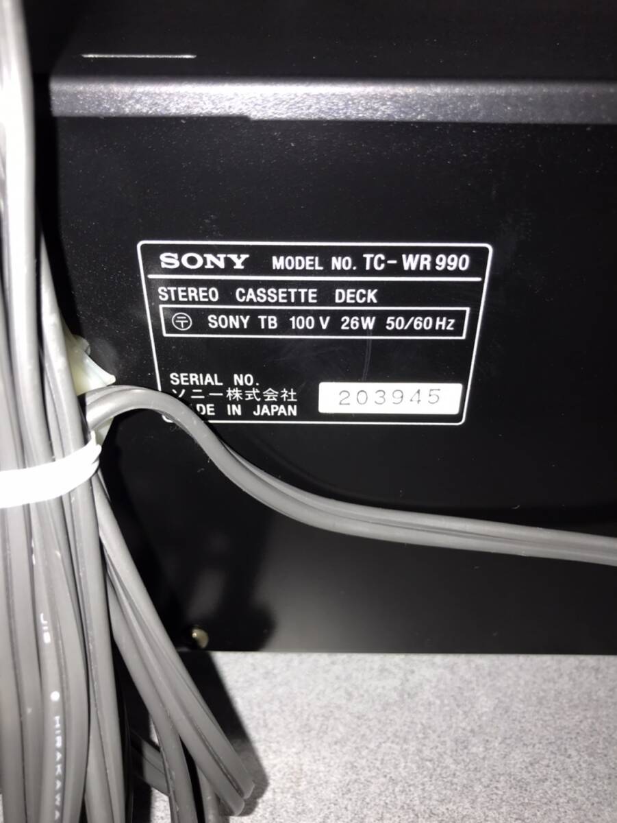[ tube K575]SONY TC-WR990 STEREO CASETTE DECK 100V 26W 50/60Hz Sony cassette deck electrification verification only 