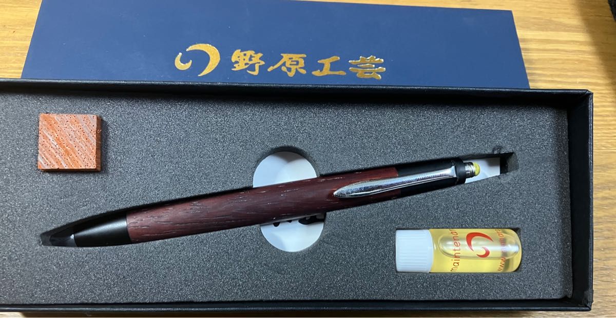 野原工芸　旧型　シルバー金具　シャープペンシル　紅紫檀