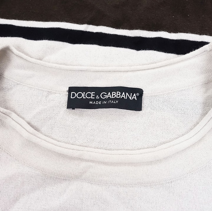  Dolce & Gabbana cotton cashmere knitted sweater short sleeves border .poke cut and sewn 50 multicolor 2