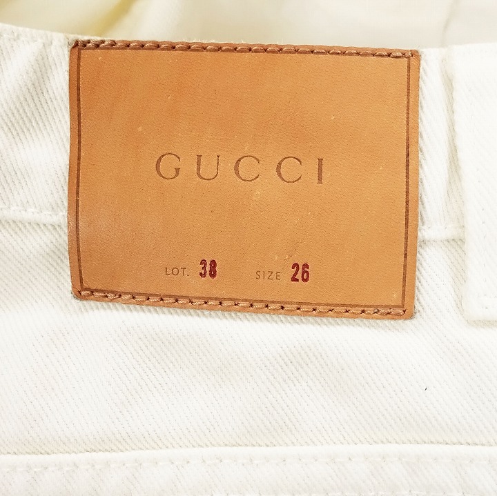 グッチ GUCCI ブーツカット ホワイト デニム パンツ ジーンズ ロング ボトムス 26 白 417282 3_画像6