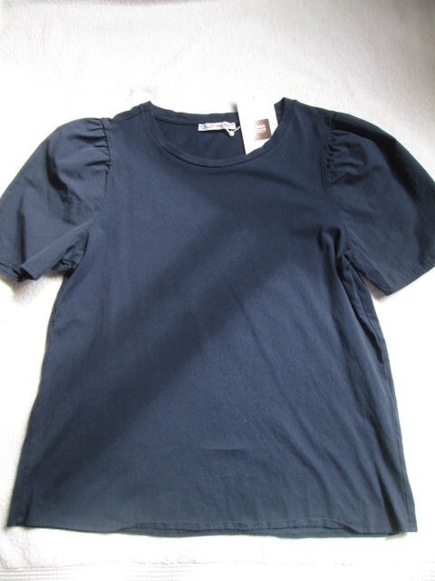 新品 タグ付き●ZARA ザラ かわいい シンプル 袖アクセントＴシャツ カットソー ネイビー_画像1