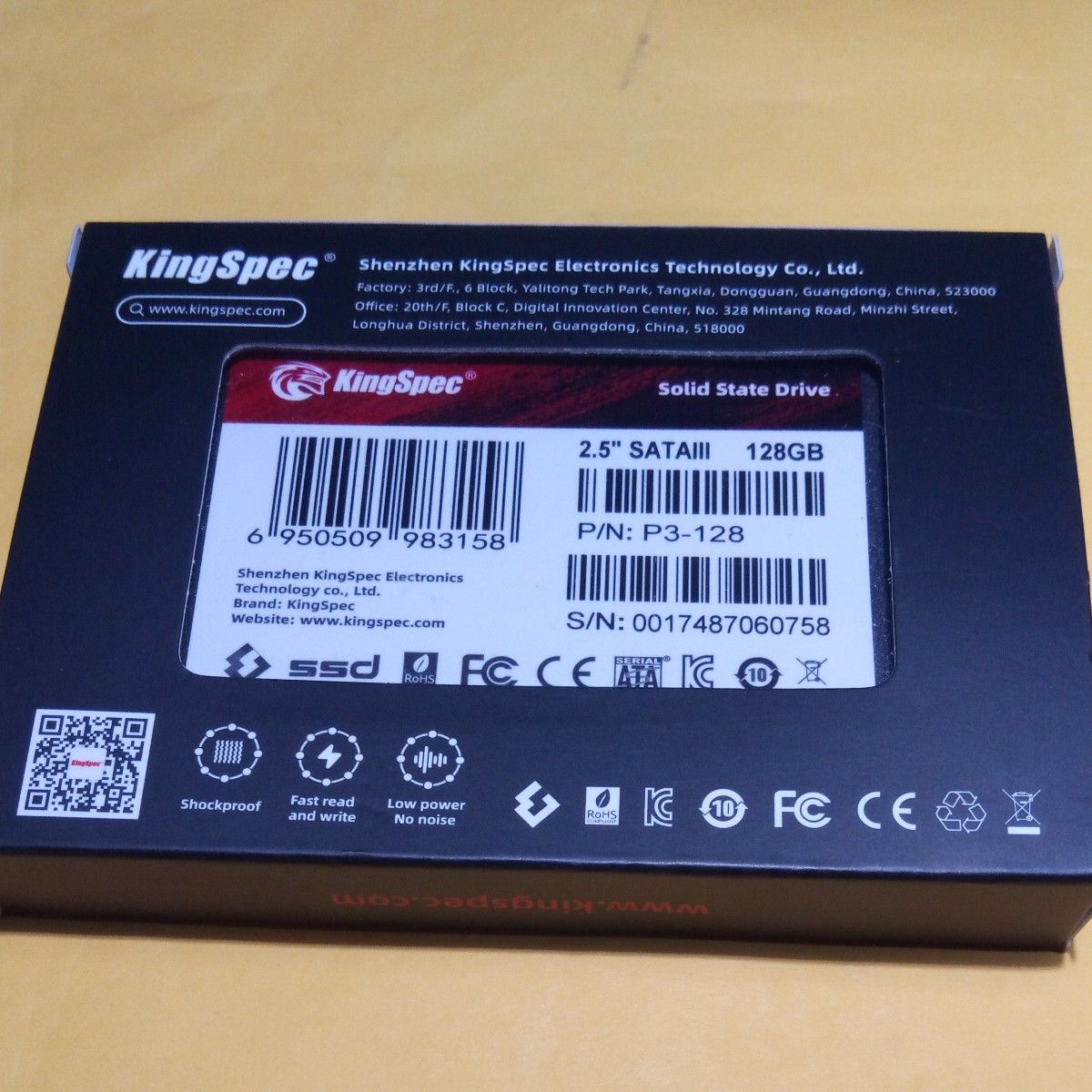 kingSpec  SATA3  2.5   128GB 未使用