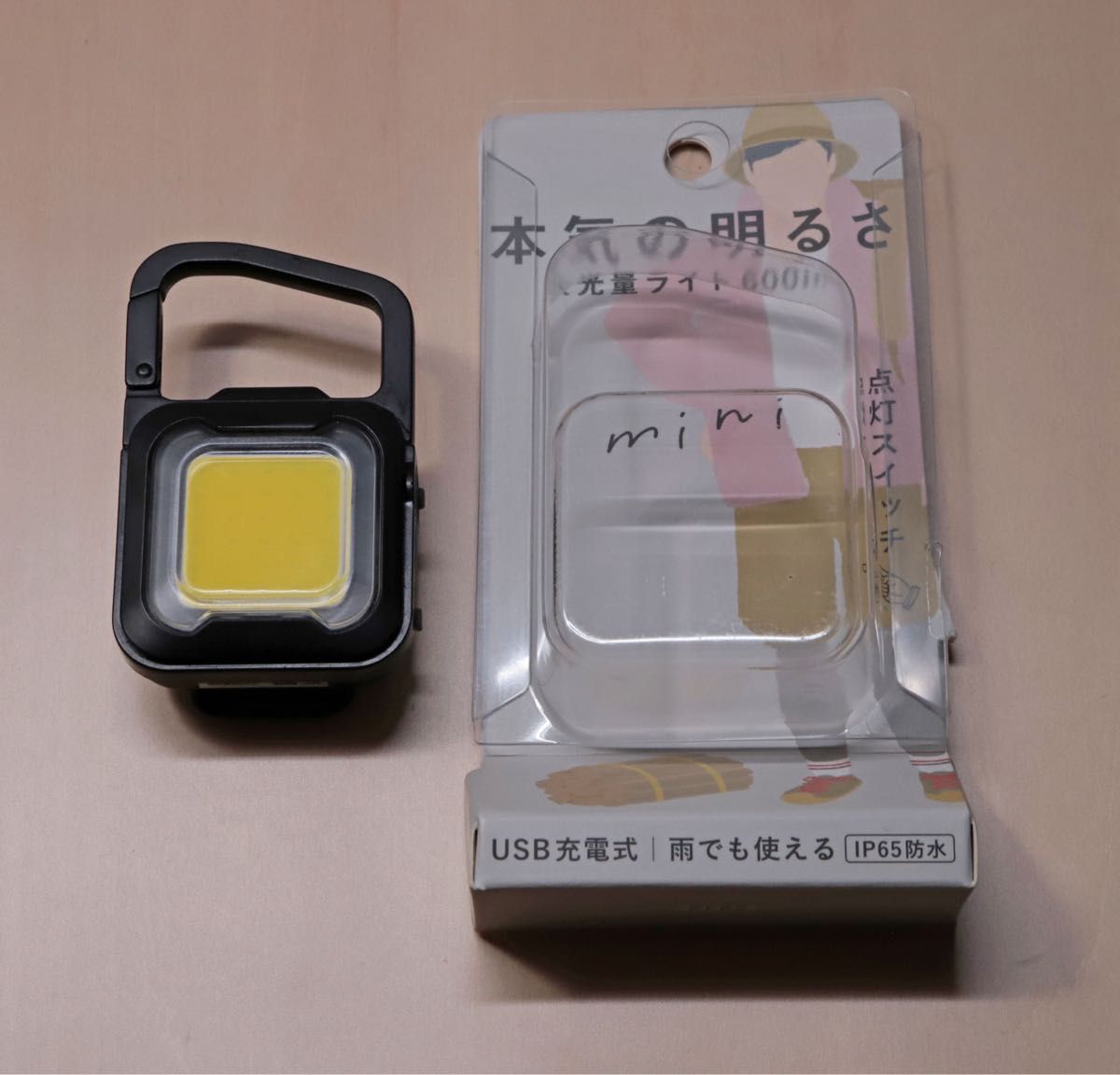 ムサシ ぴかり ミニライト MINI LIGHT LED USB-C 充電式 防水 マットブラック WRC-23BK（開封未使用）