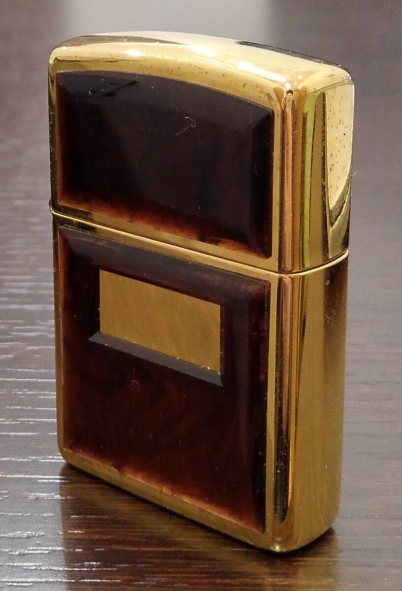 [10343O] 1 jpy exhibition Zippo Zippo -ZIPPO operation not yet verification put on fire not yet verification Golden to-tas tortoise shell? lighter Junk present condition goods 2 point till including in a package possible 