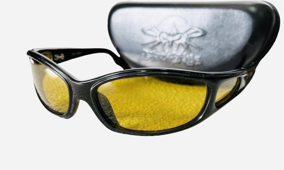  beautiful goods!! rare!! BLACK FLYS FLY BITE Black Fly sunglasses black yellow black × yellow case attaching rare model 