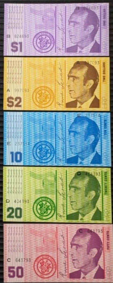 オーストラリア　ハットーリバー公国　　海外紙幣　全種類セット　5種類　消滅国家　
