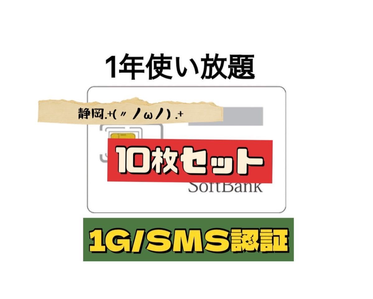 (10枚セット) SIM データ 1GB高速テータ通信専用 SMS認証