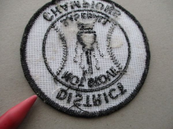 70s HOT STOVE BASEBALL DISTRICT CHAMPIONSワッペン/キャンプpatch野球パッチCAMPバッジBASE BALLホットストーブ野球アップリケ V195_画像6