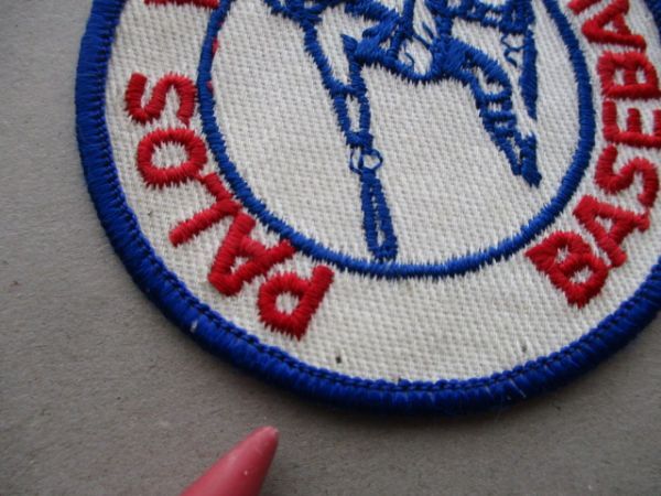 70s PALOS YOUTH BASEBALL ベースボール ワッペン/vintage少年MLBビンテージUSA刺繍BASE BALLメジャーリーグPatch野球パッチ V193_画像2